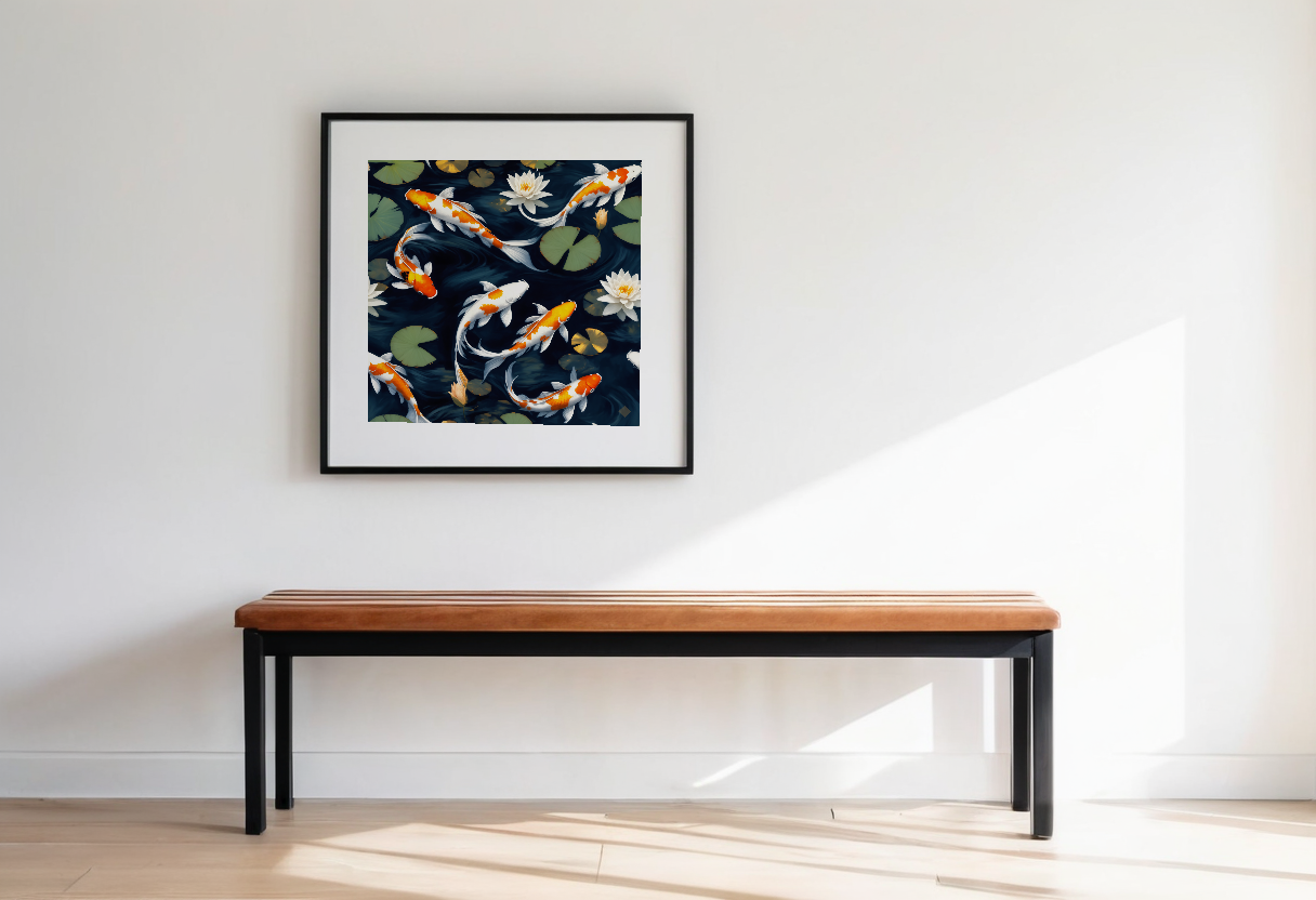 Midnight Koi previewed in a real room