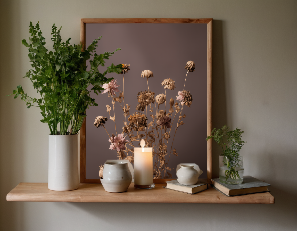 Faded Wildflowers previewed in a real room