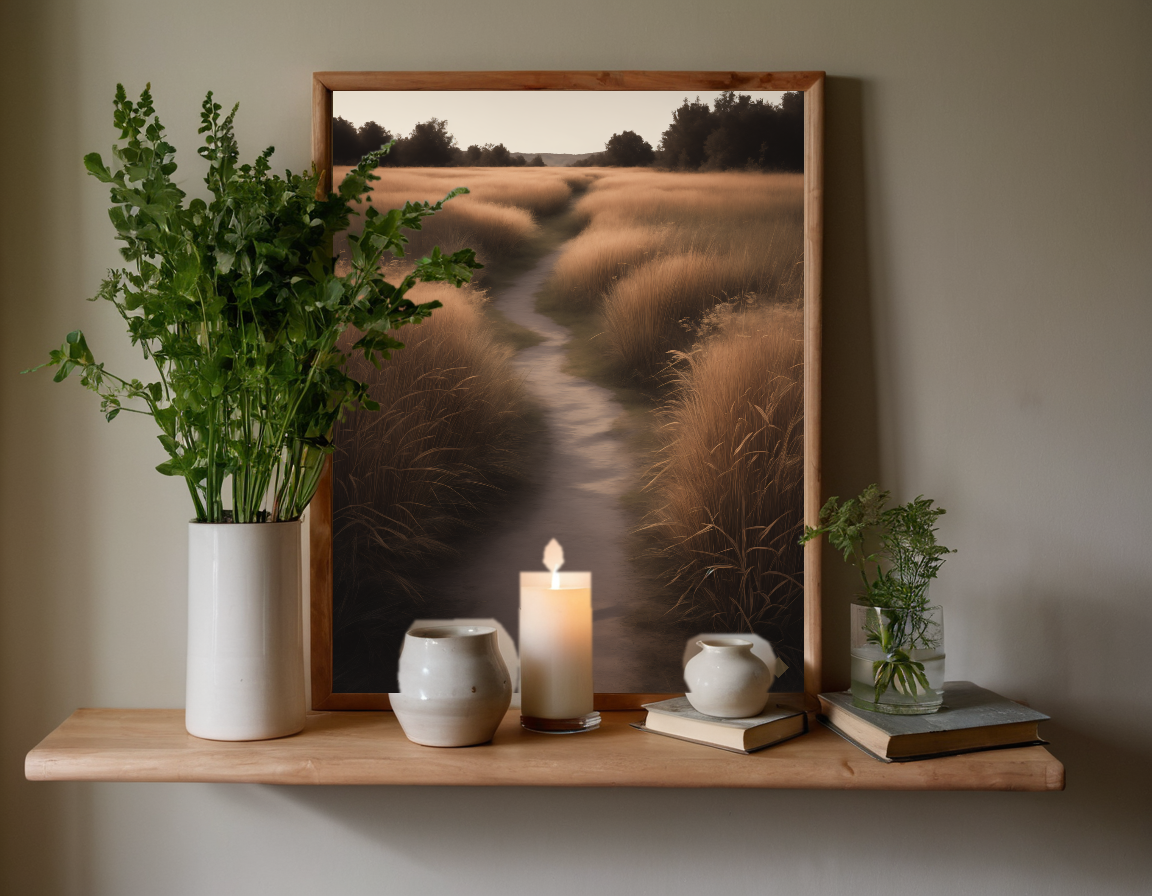 Evening Meadow Path previewed in a real room