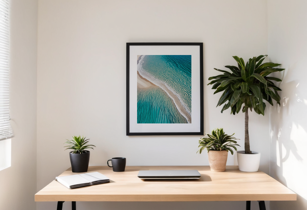 Sandbar Curves previewed in a real room