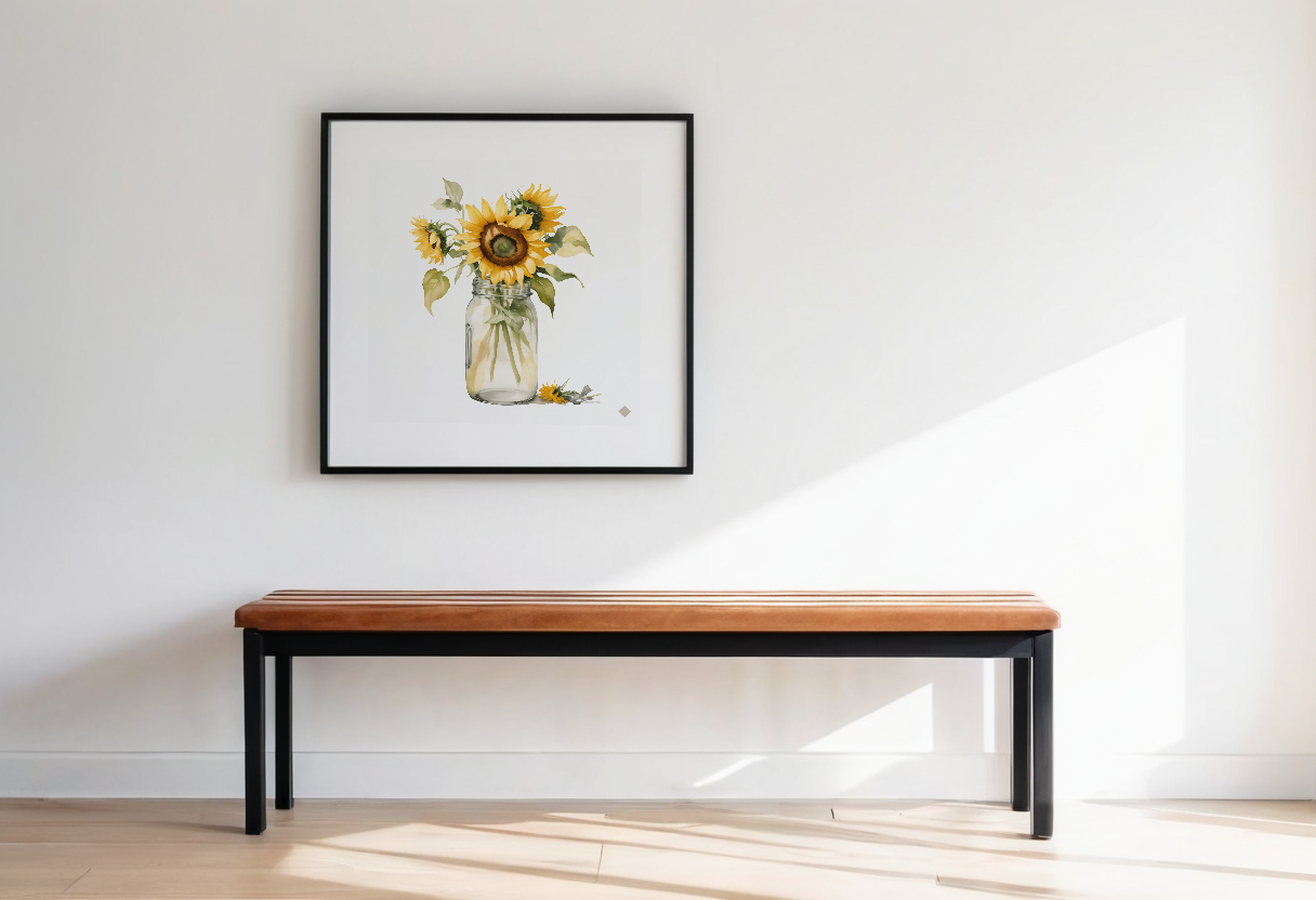 Sunflower Study previewed in a real room