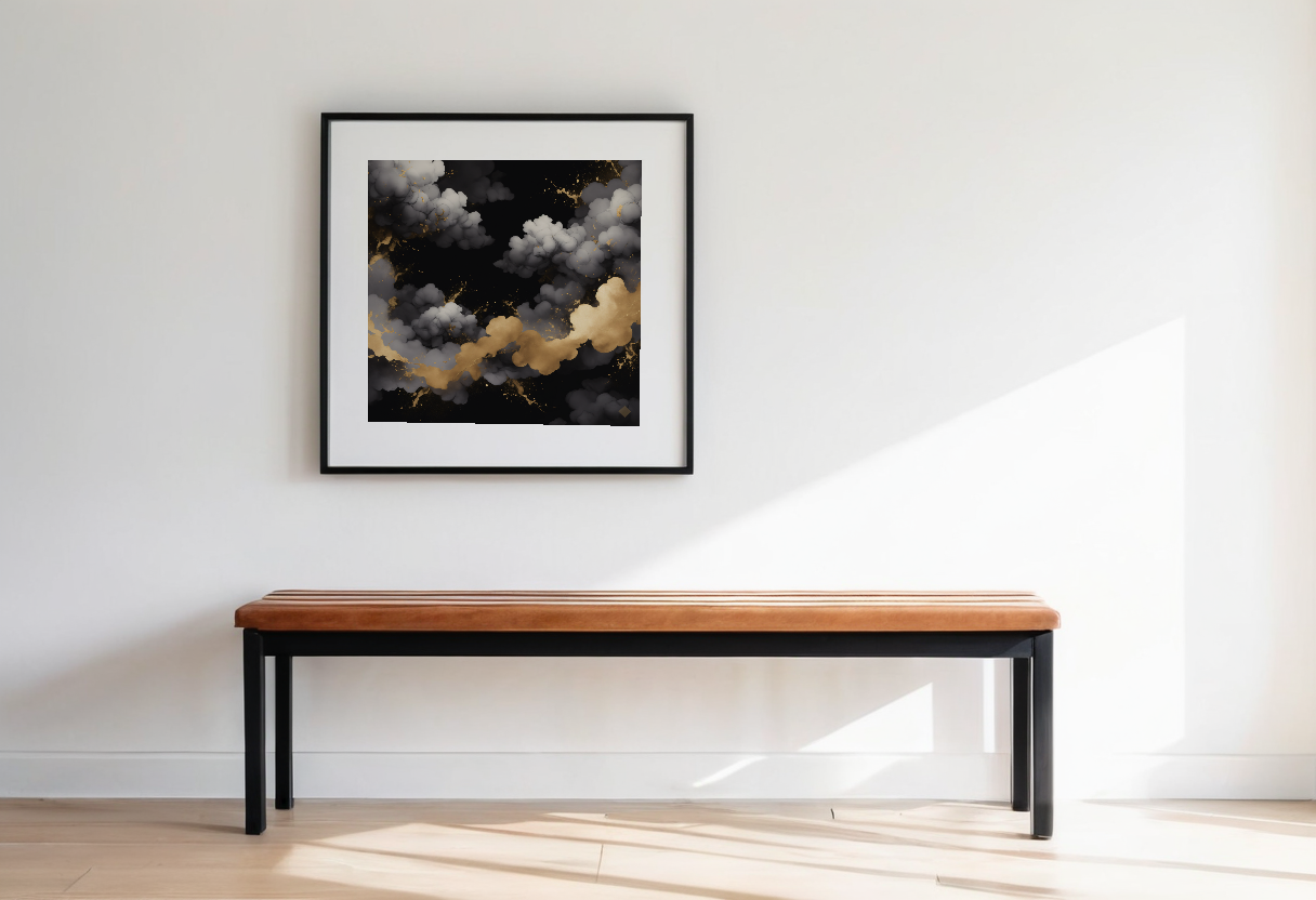 Ink and Gold Drift previewed in a real room
