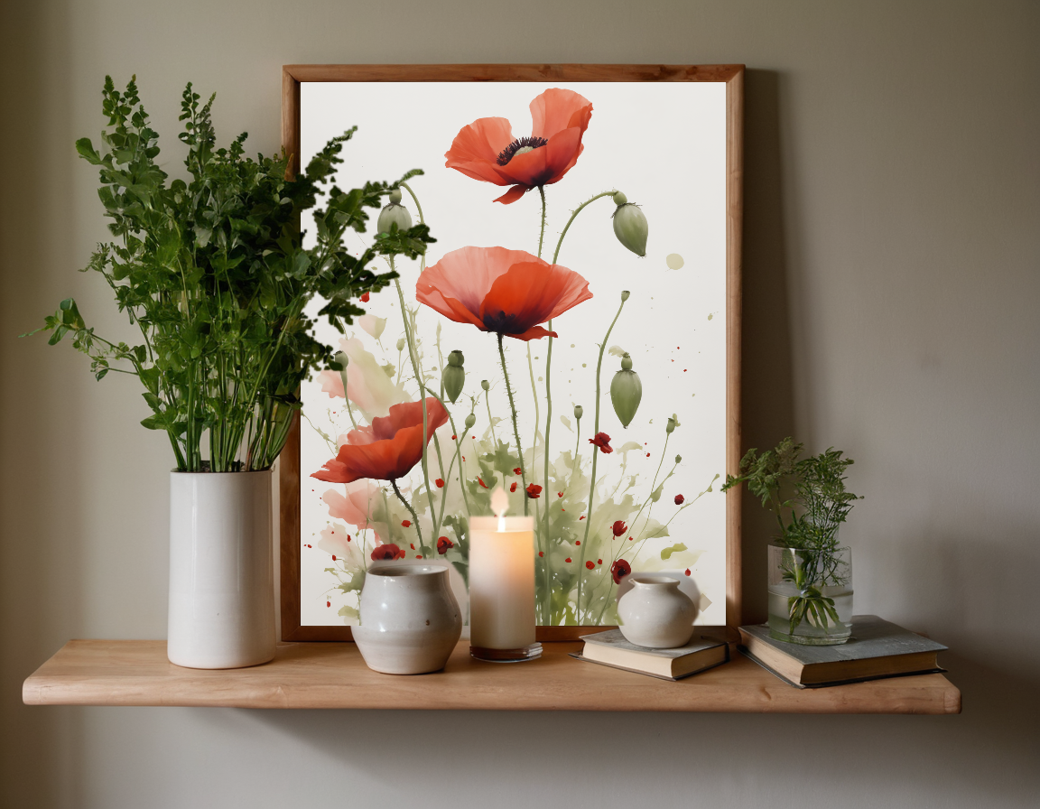Poppy Field Wash previewed in a real room