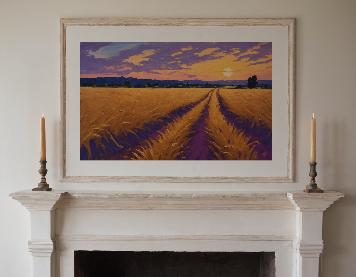 Wheat Field at Dusk previewed in a real room