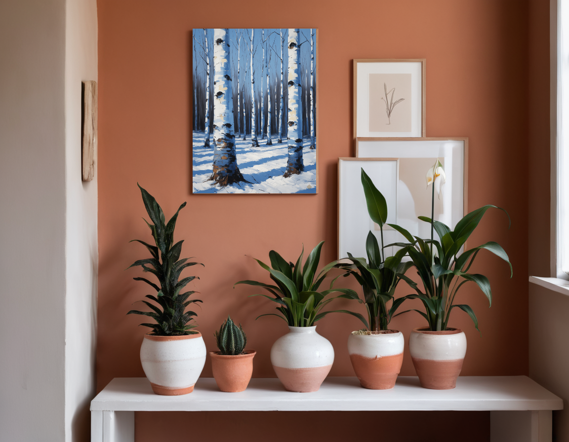 Winter Birches previewed in a real room