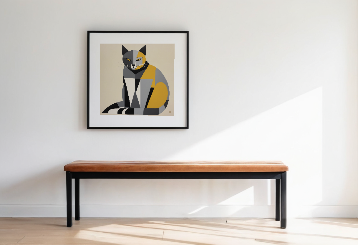 Cubist Cat previewed in a real room