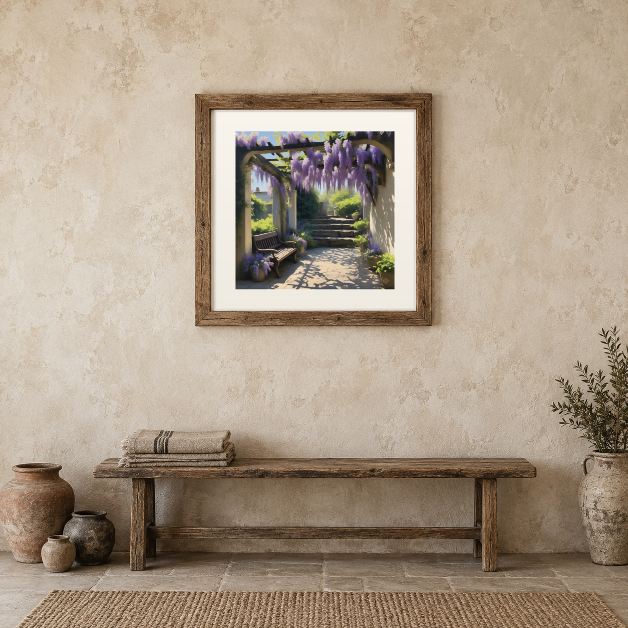 Wisteria Courtyard previewed in a real room
