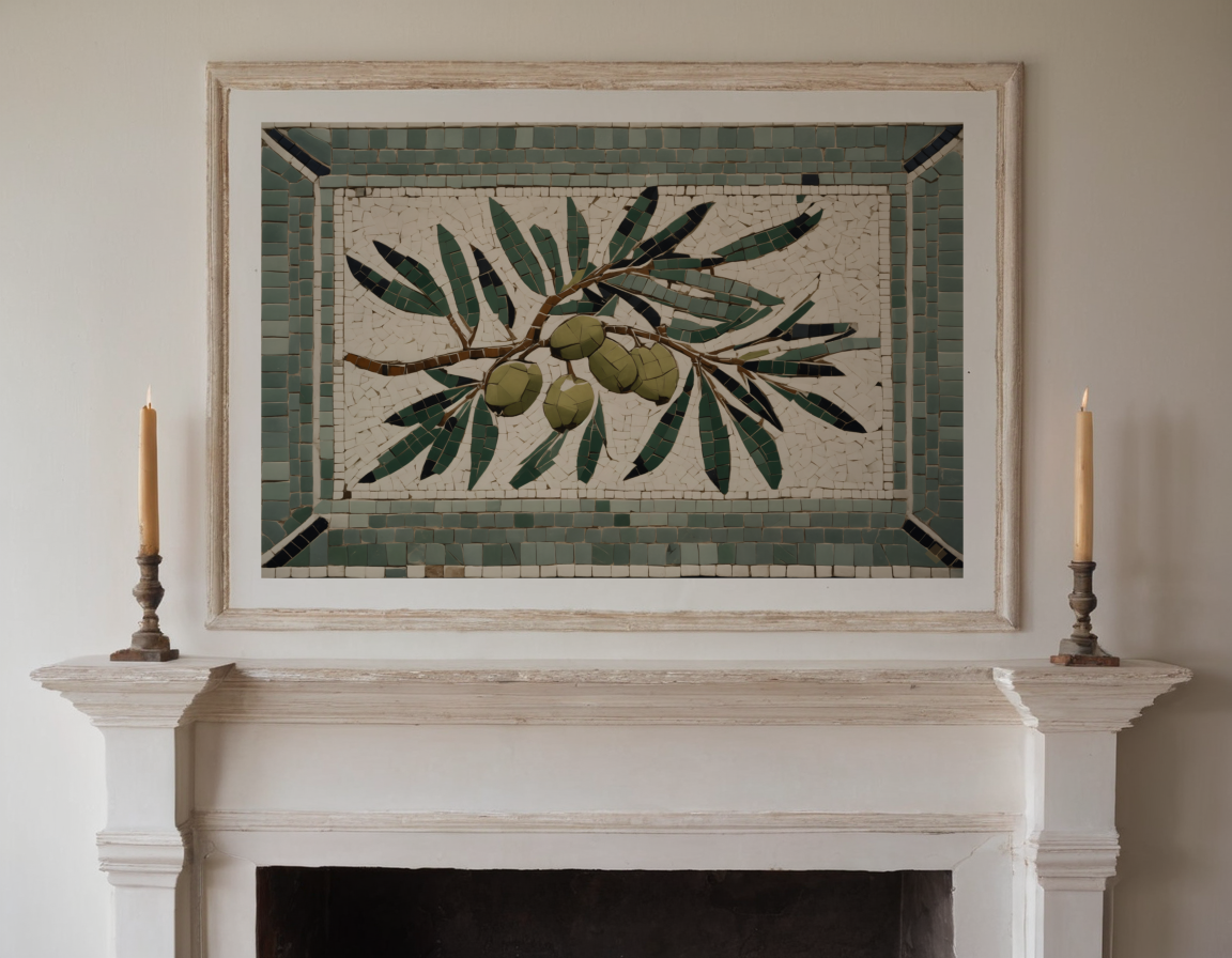Olive Branch Floor Panel previewed in a real room