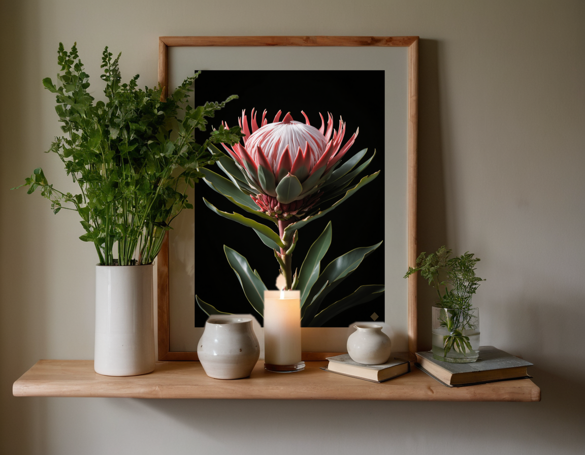 Protea Portrait Dark previewed in a real room