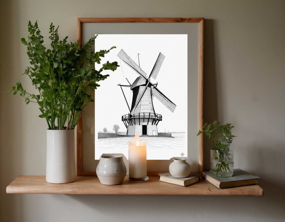 One Line Windmill previewed in a real room