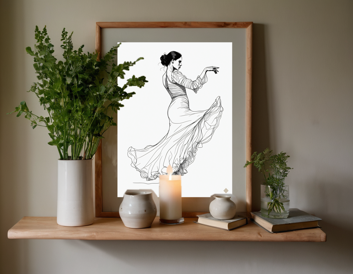 One Line Flamenco previewed in a real room