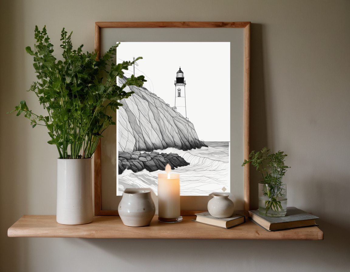 One Line Lighthouse previewed in a real room