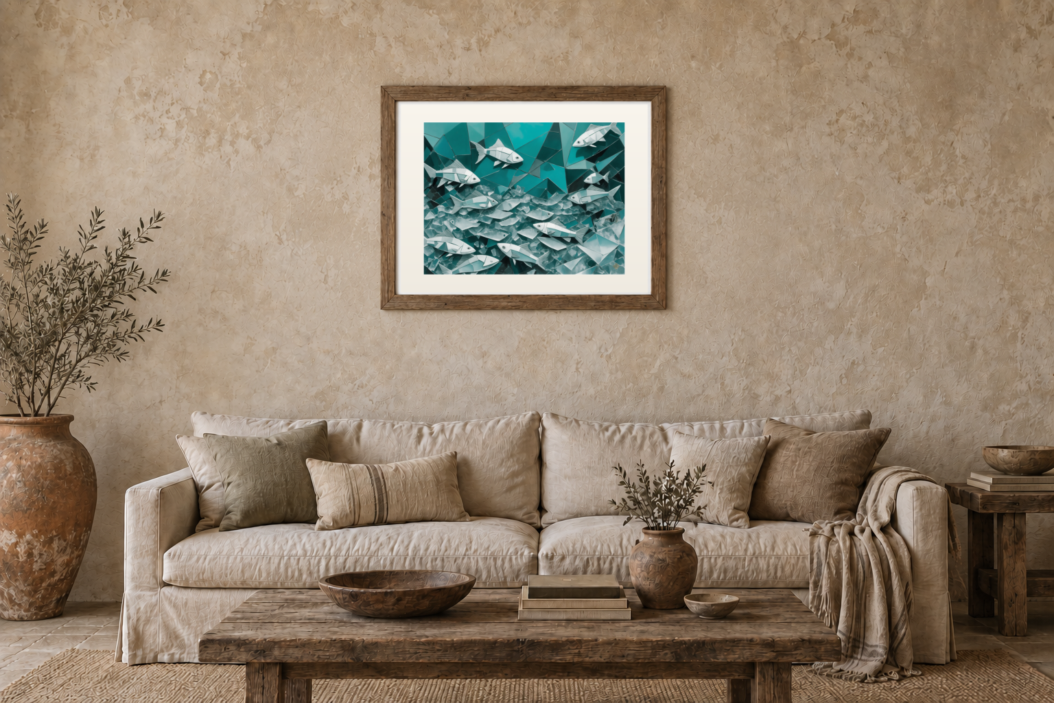 Cubist Fish Market previewed in a real room