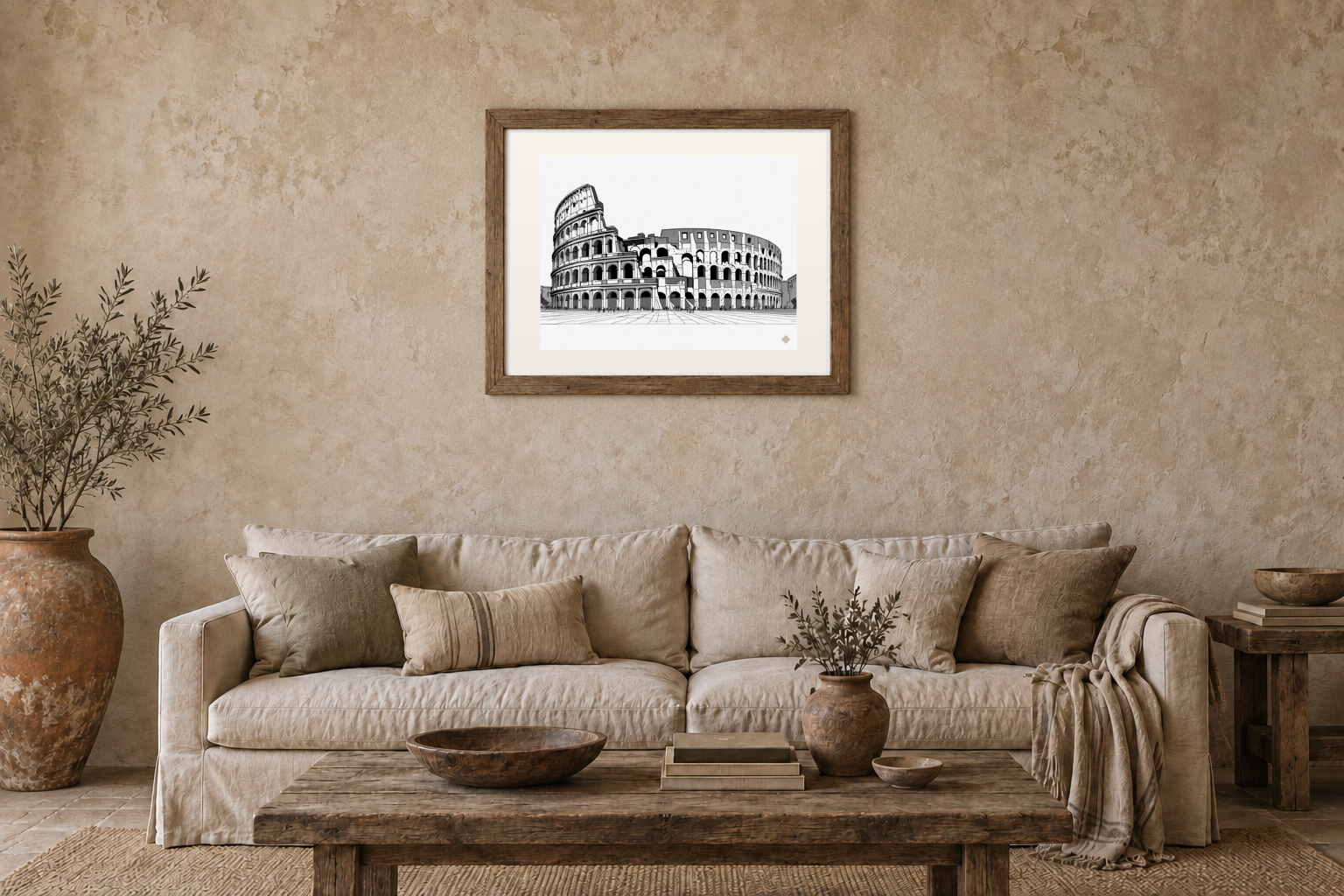 Colosseum in Ink previewed in a real room