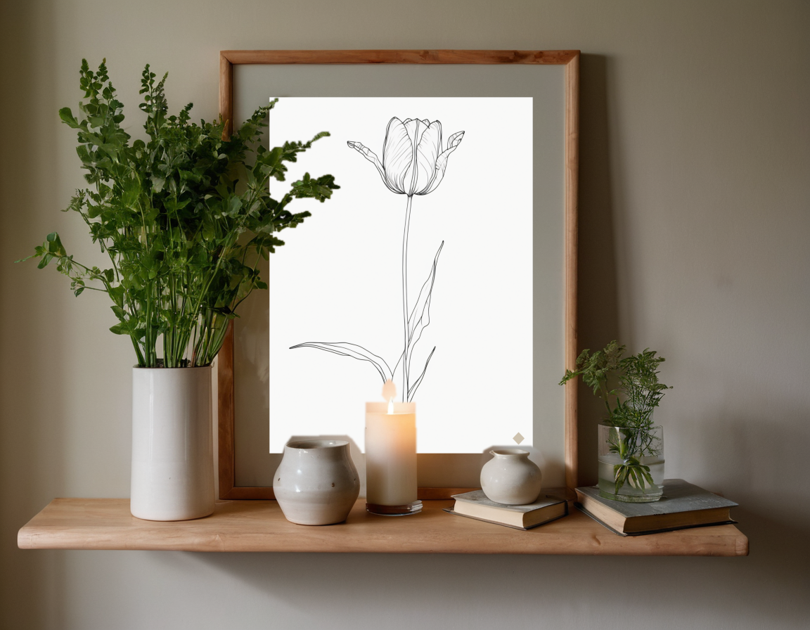 One Line Tulip previewed in a real room