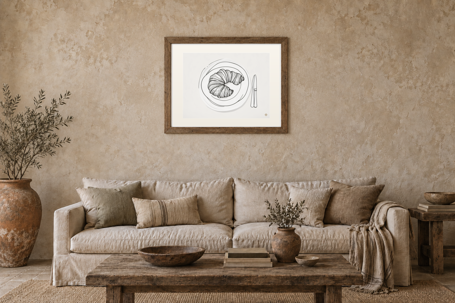 One Line Croissant previewed in a real room
