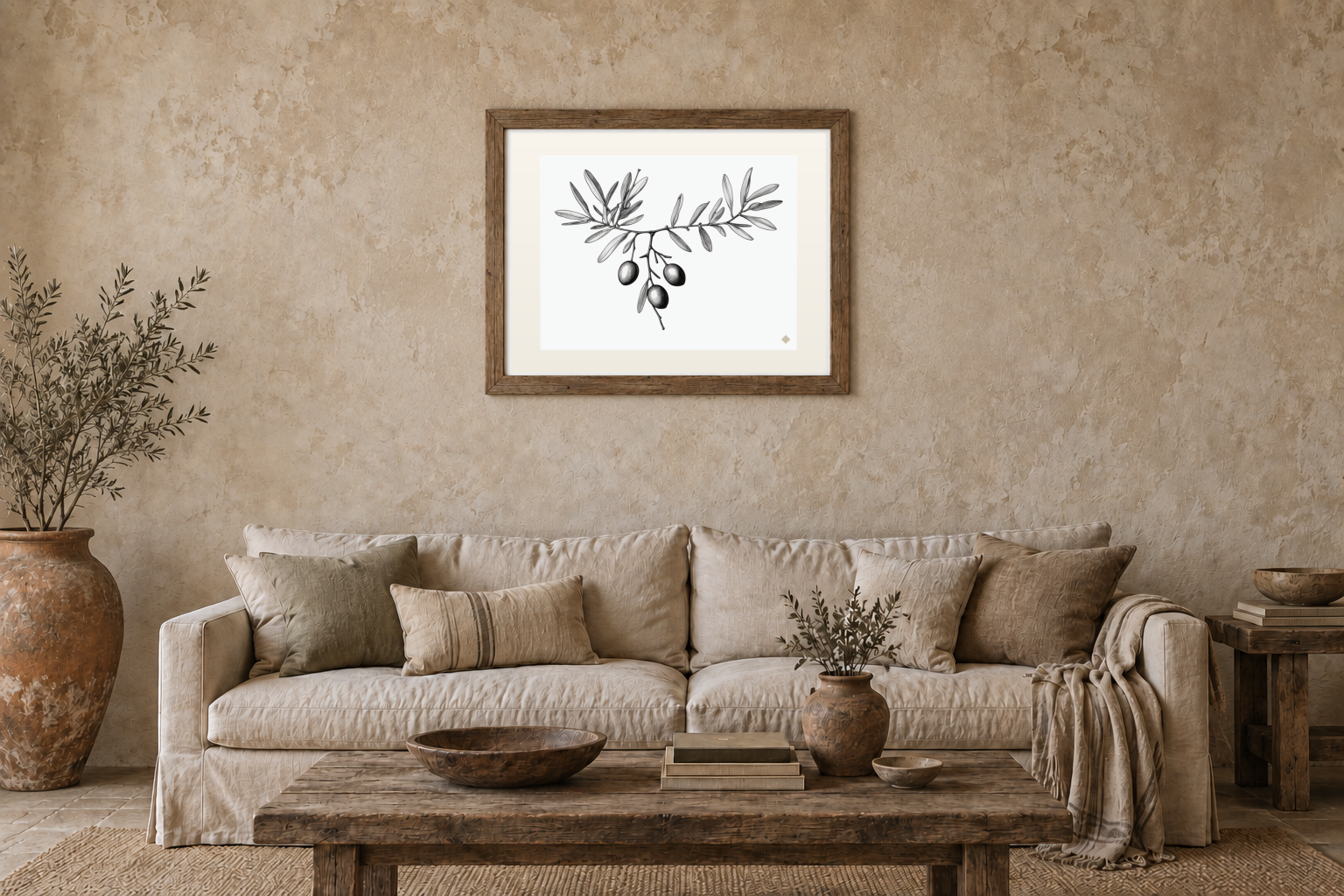 Olive Branch Ink previewed in a real room