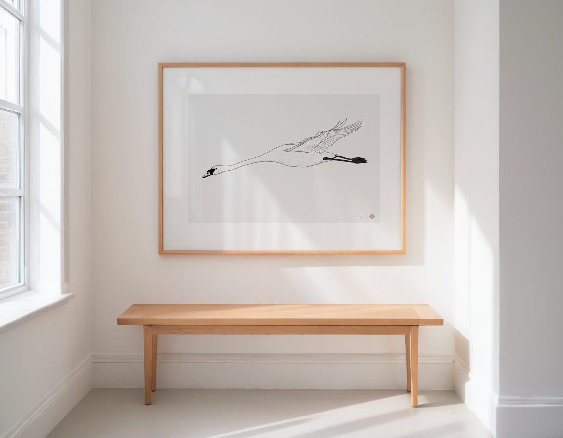 One Line Swan previewed in a real room