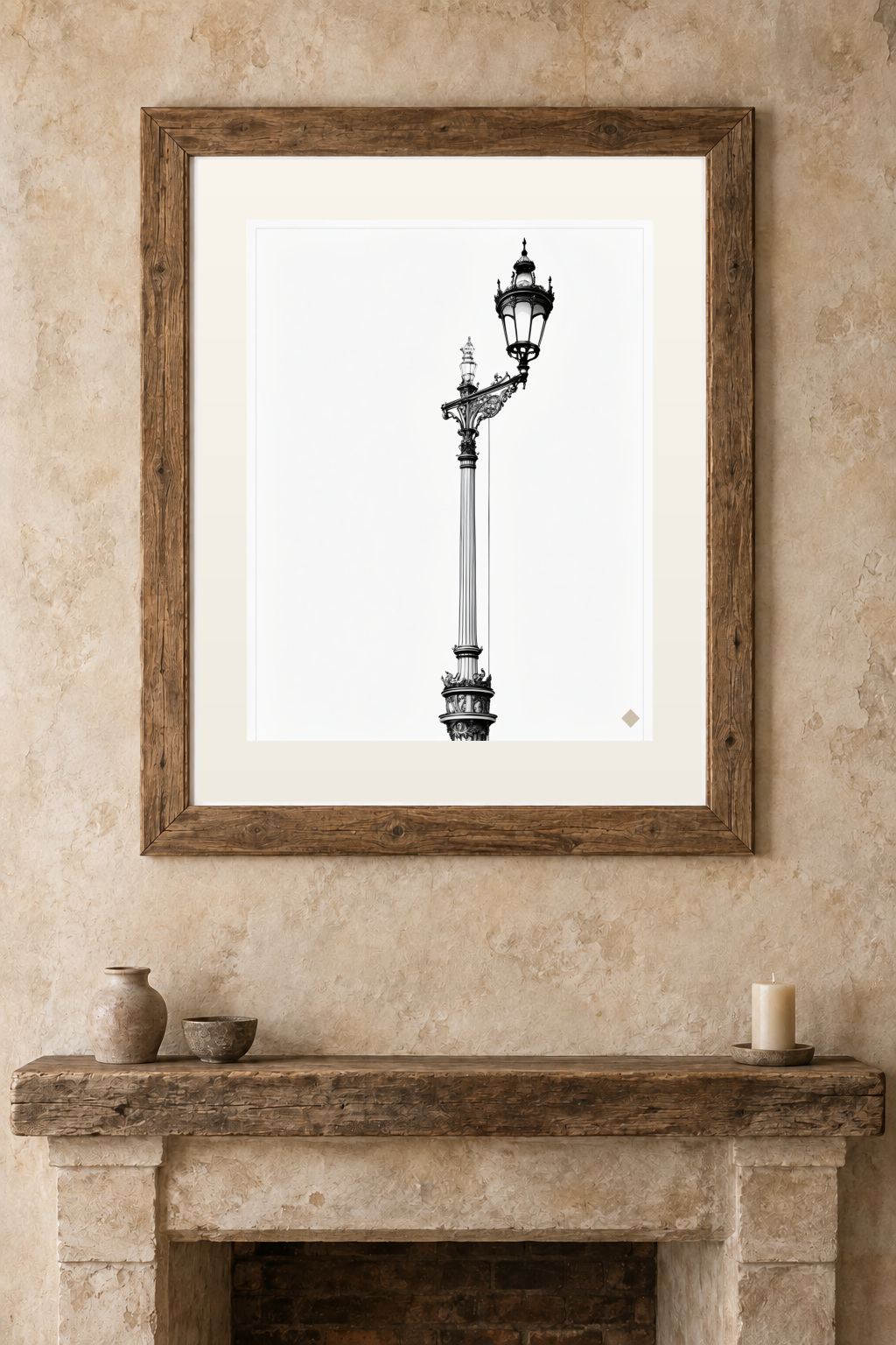 Paris Lamppost Ink previewed in a real room