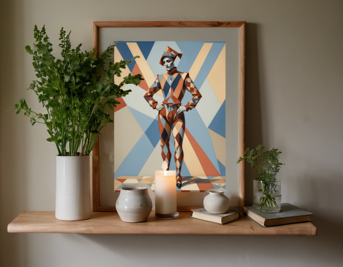 Cubist Harlequin previewed in a real room