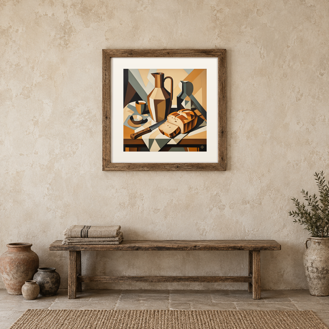 Cubist Bread and Wine previewed in a real room