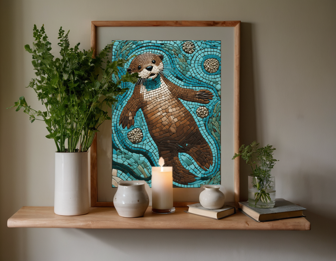 Mosaic Summer Otter previewed in a real room