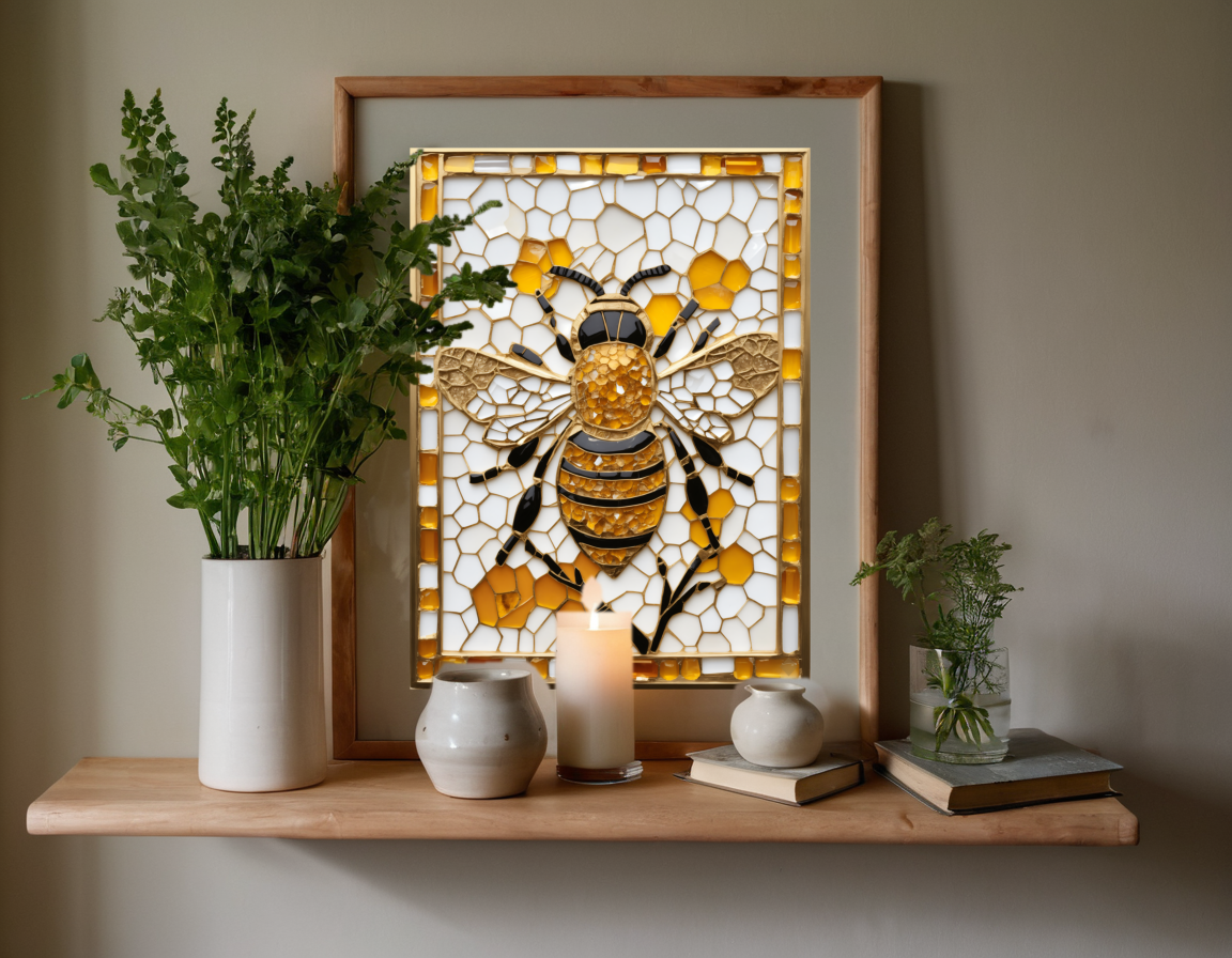Mosaic Bee and Blossom previewed in a real room