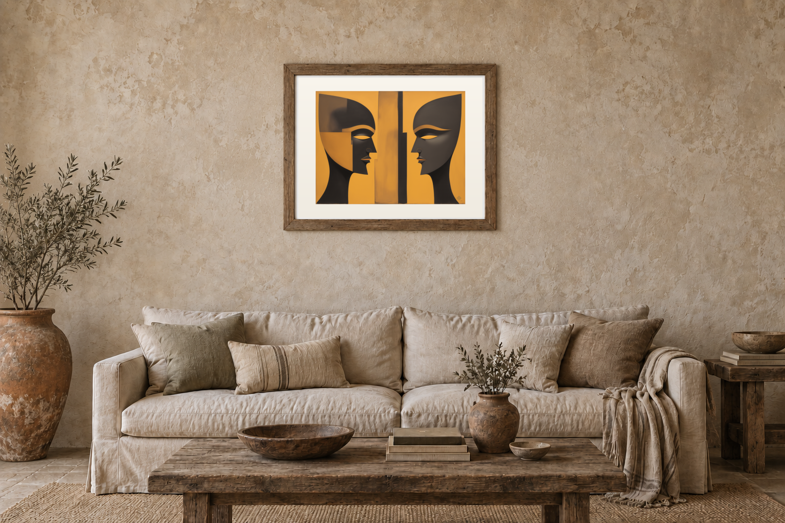 Two Masks Talking previewed in a real room