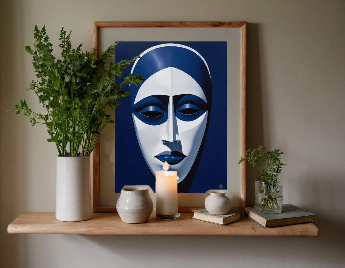 Mask on Indigo previewed in a real room