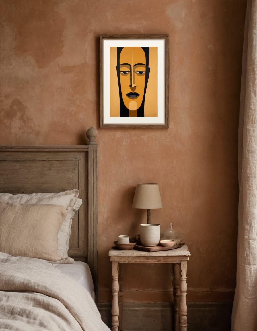 Ochre and Black Face previewed in a real room