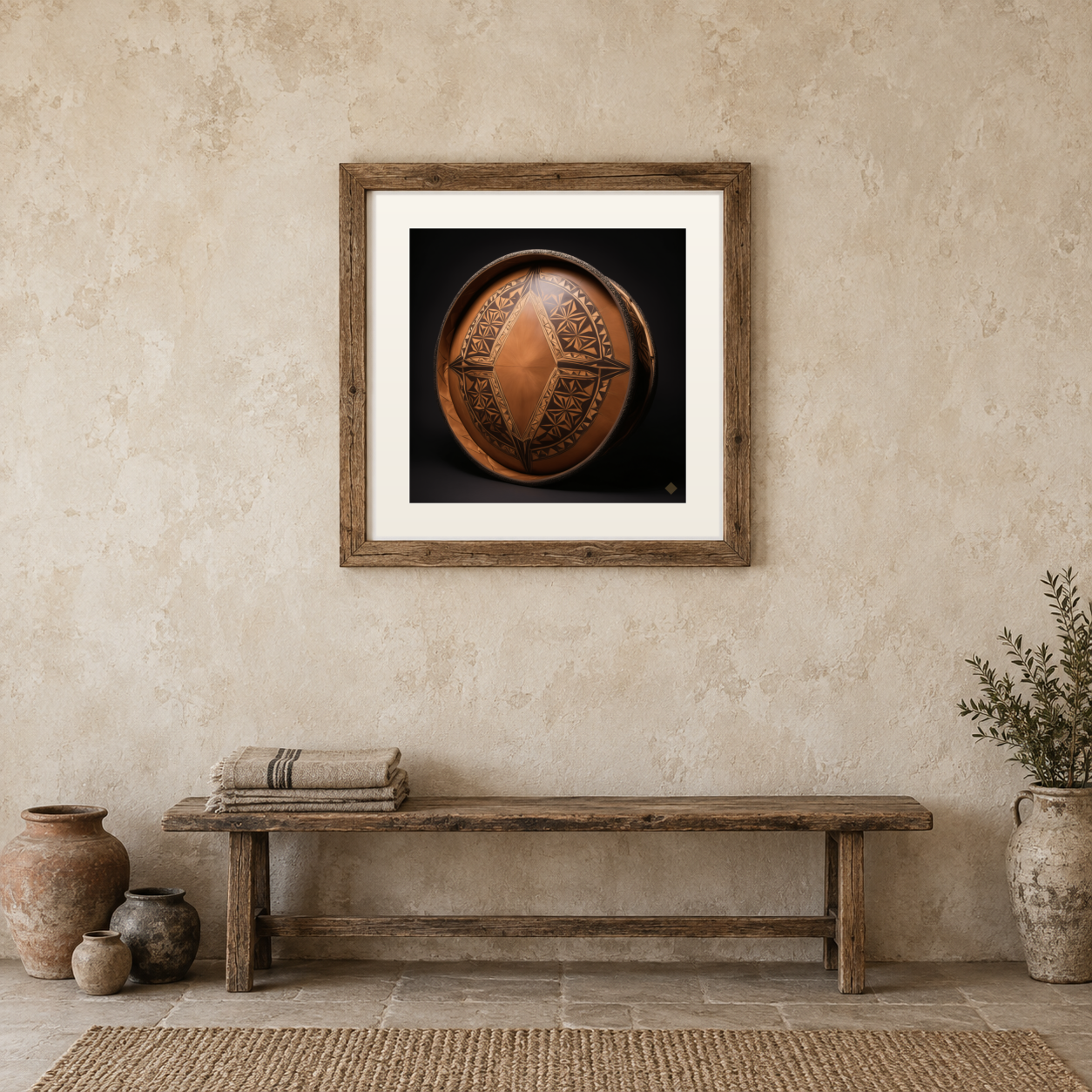 Carved Drum previewed in a real room