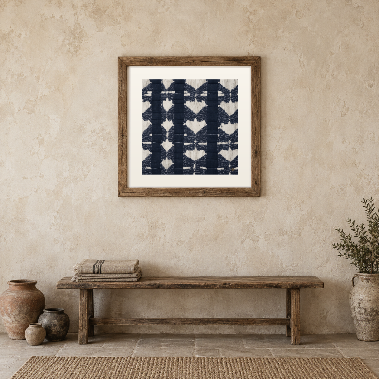 Indigo Weave previewed in a real room