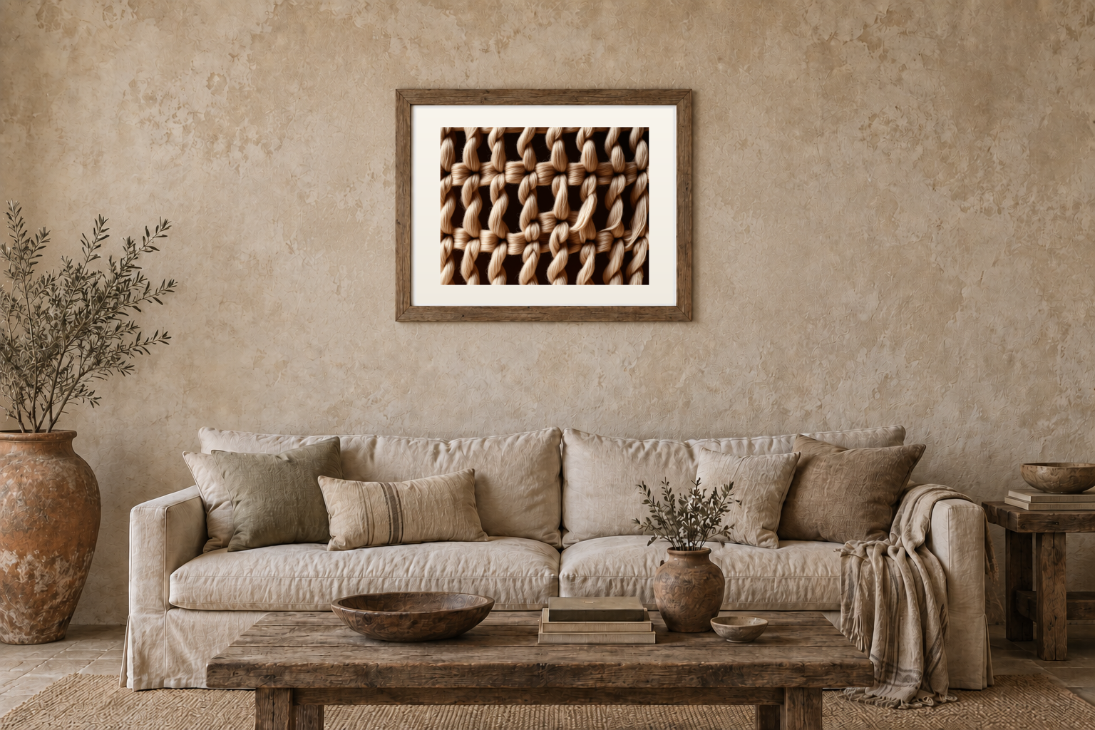 Knotted Rows previewed in a real room