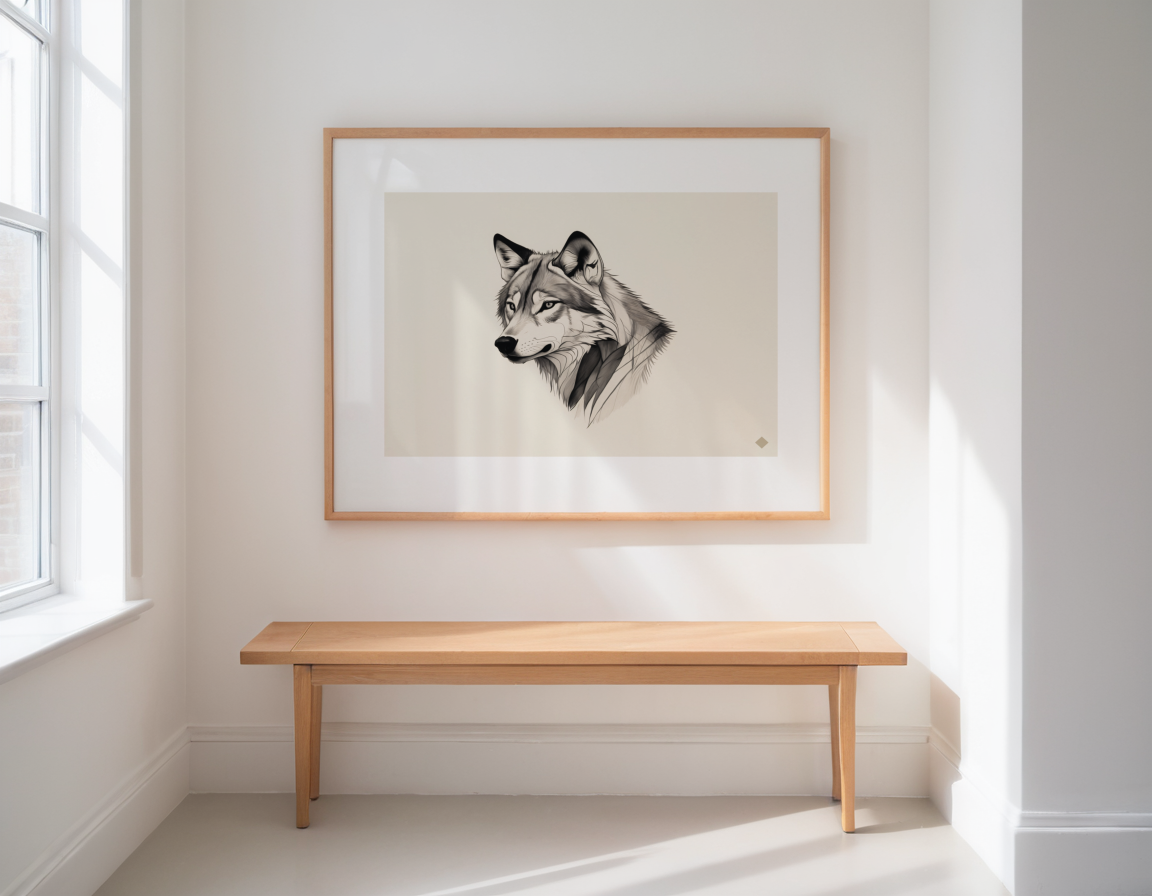 Charcoal Wolf previewed in a real room
