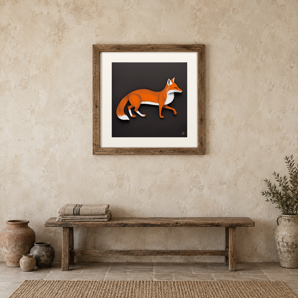 Rust Fox previewed in a real room