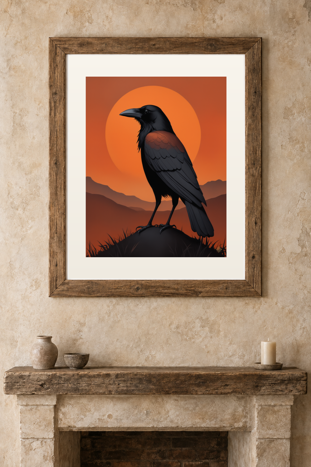 Crow at Dusk previewed in a real room