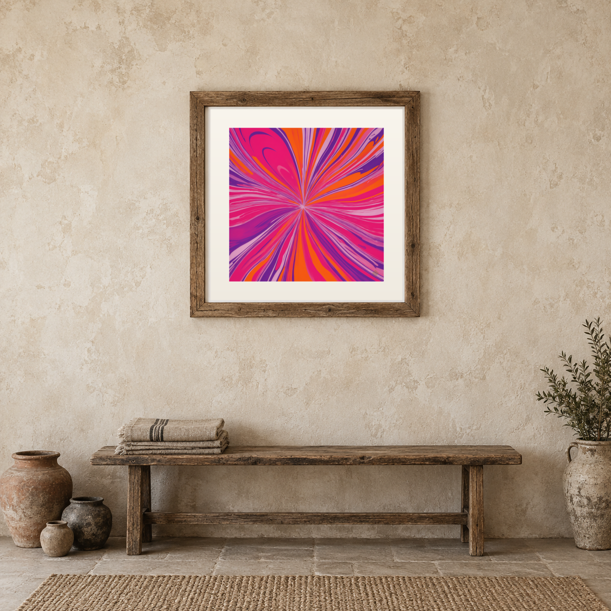 Liquid Sunrise previewed in a real room