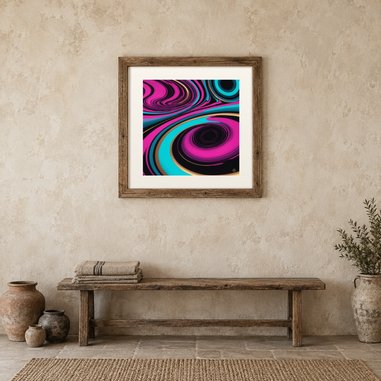 Neon Ripples previewed in a real room