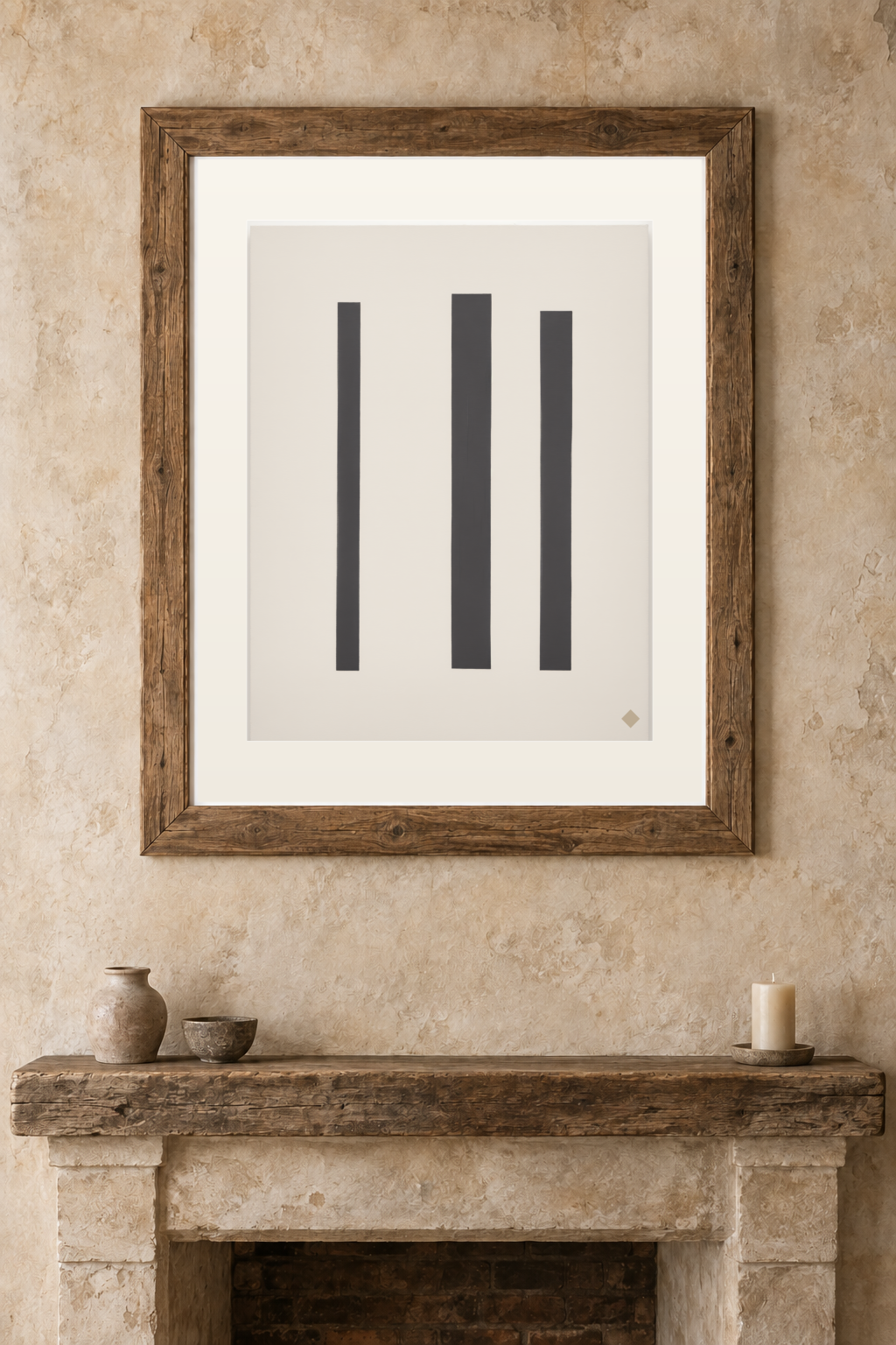 Three Bars previewed in a real room