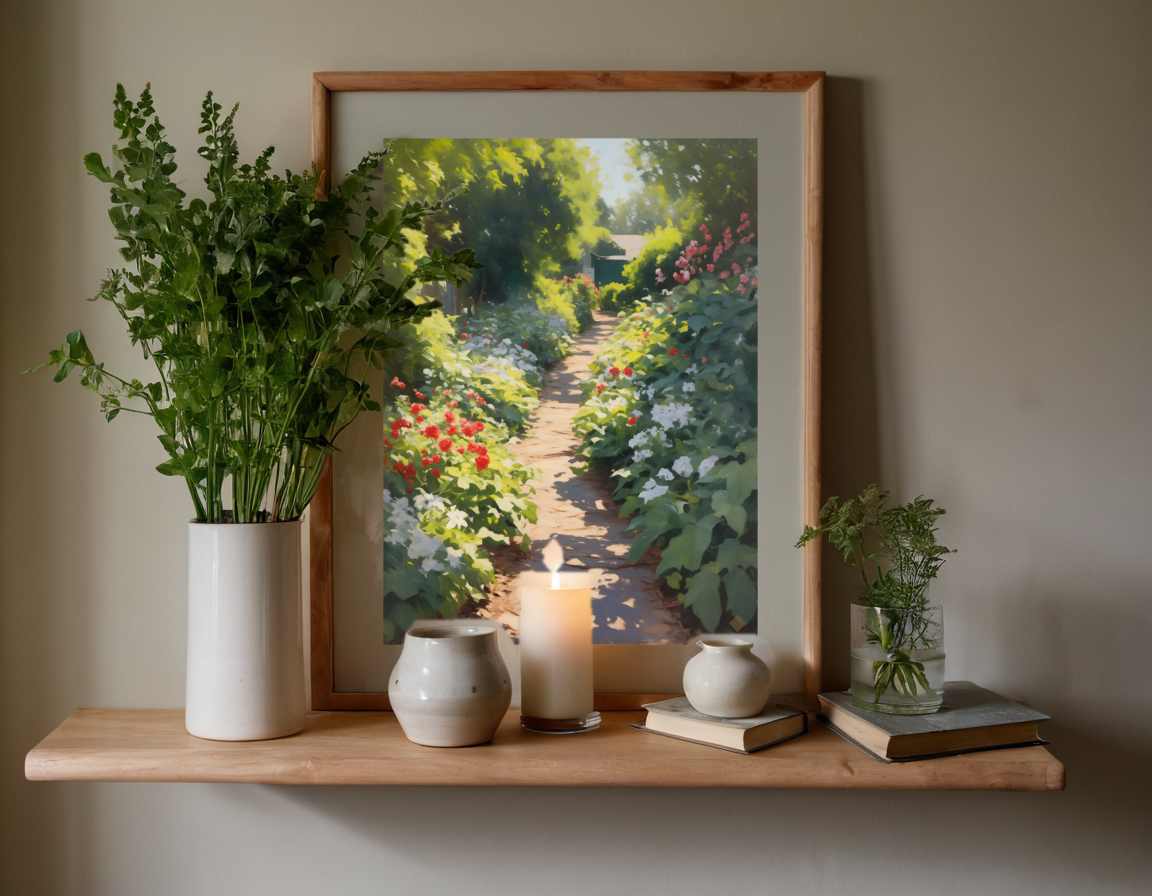 Garden Path in June previewed in a real room