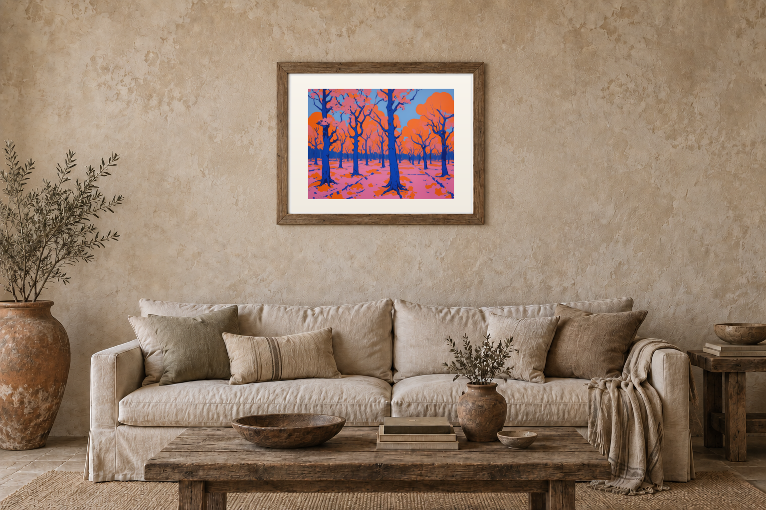 Cobalt Orchard previewed in a real room