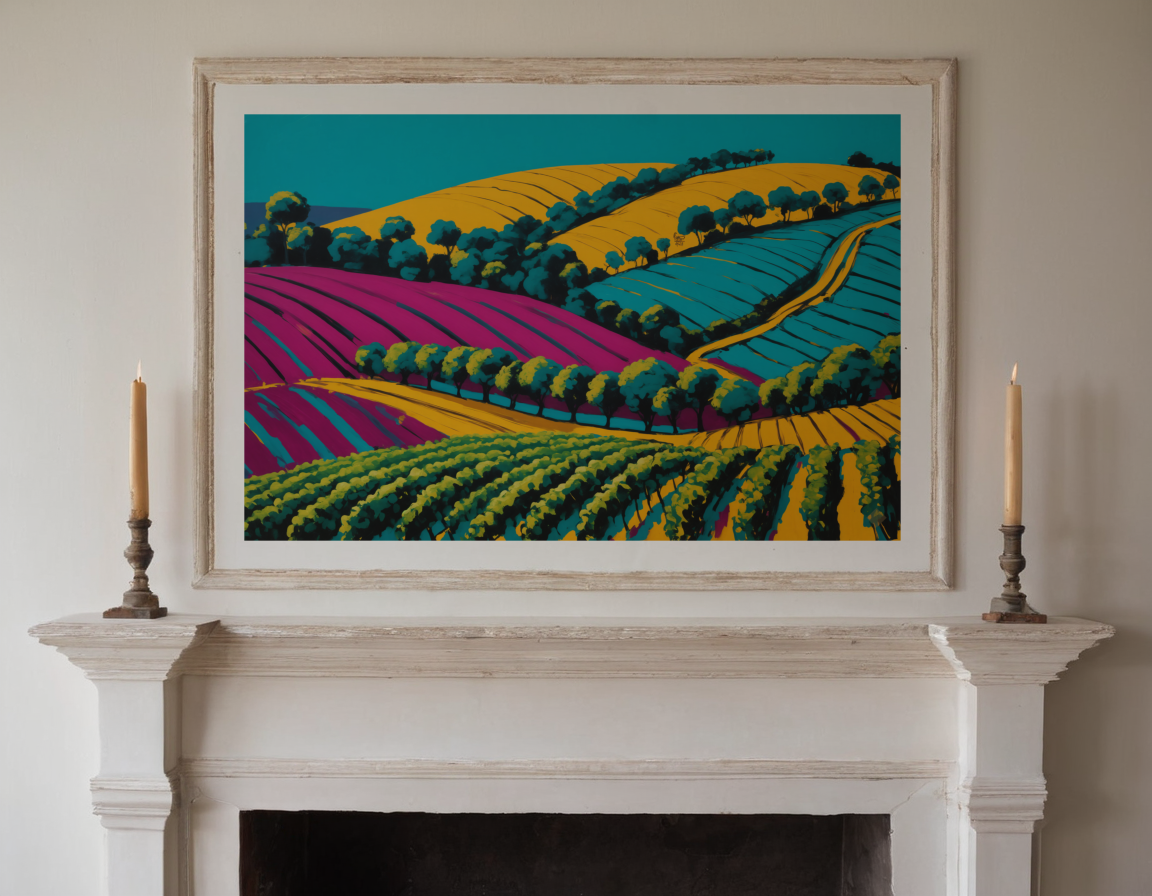 Turquoise Vineyard previewed in a real room