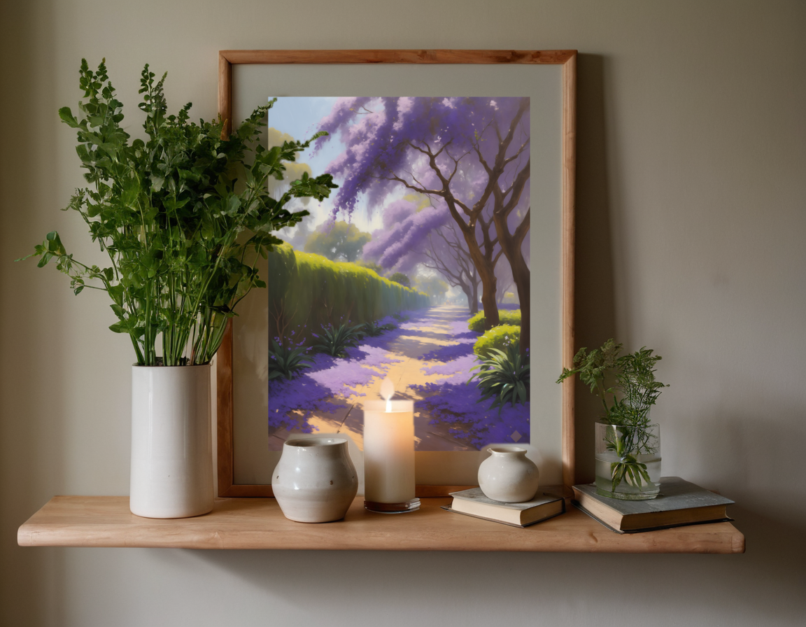 Jacaranda Rain previewed in a real room