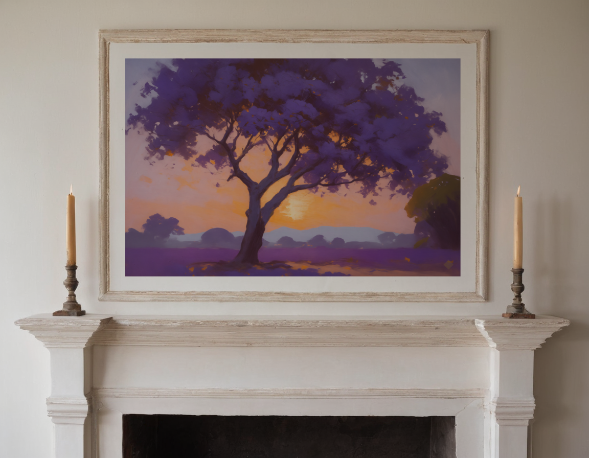 Jacarandas at Dusk previewed in a real room