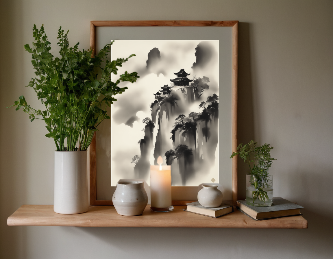 Cliff Temple, Rising Cloud previewed in a real room