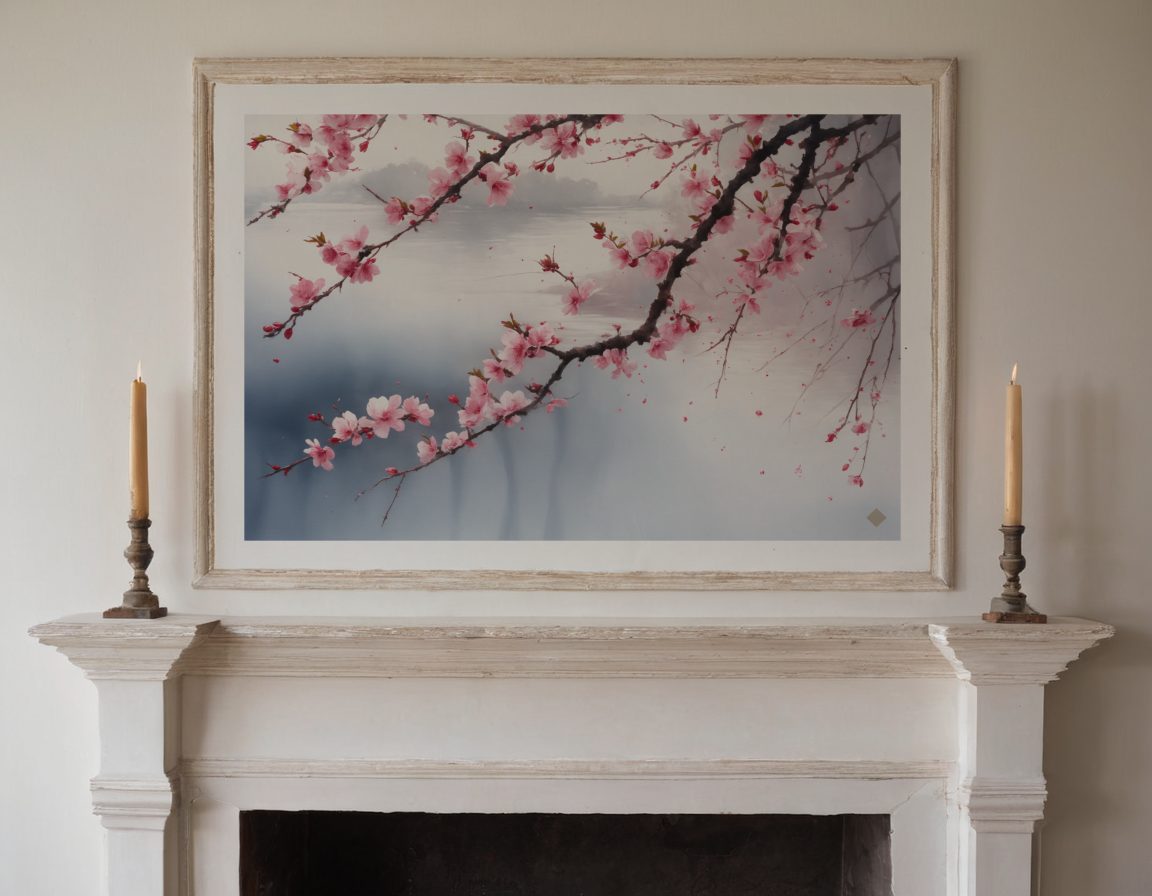 Sakura over Still Water previewed in a real room