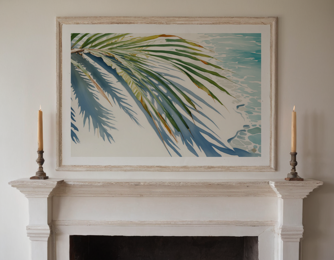 Palm Shadows at Noon previewed in a real room