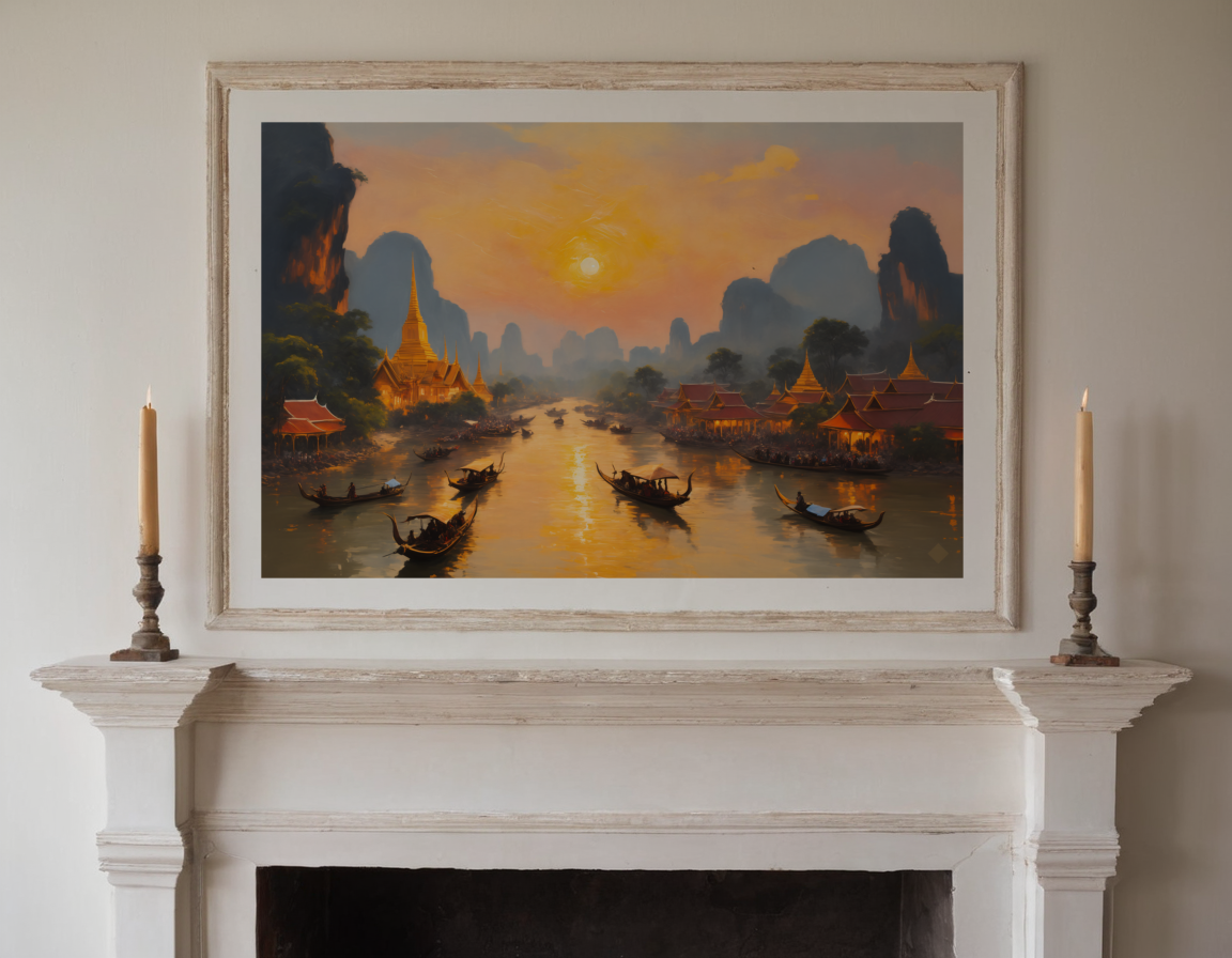 Temple Spires, River Gold previewed in a real room