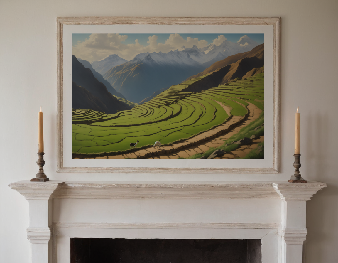 Terraces and Llamas previewed in a real room