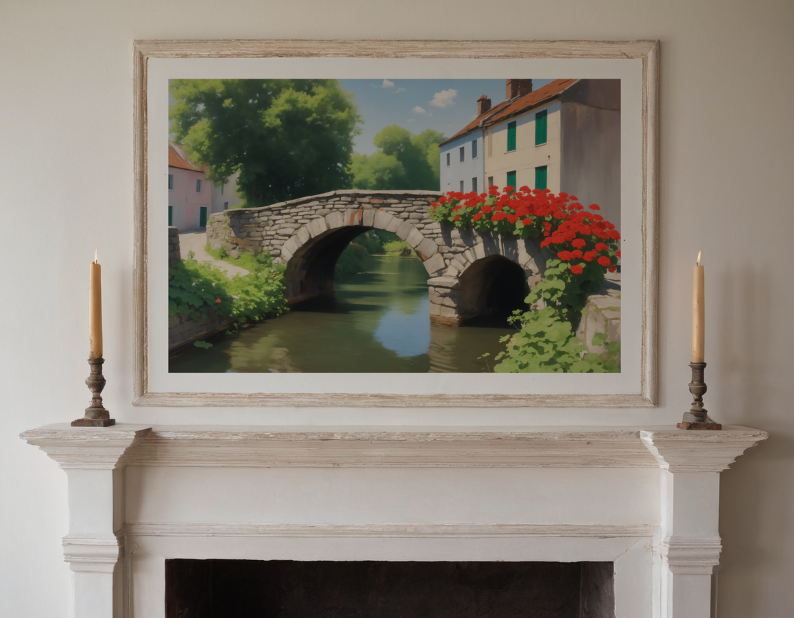 Bridge with Flowers previewed in a real room